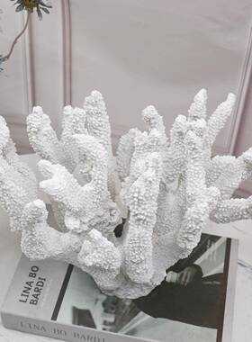 创珊意茶北欧风格仿真无品牌/瑚树脂摆件简约样房客厅电视柜板几