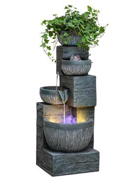 欧式流水摆件循环水生财客湿厅加2156-218器山水观简约代假景山喷