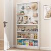Perforated board storage rack solid wood door behind floor rack sandwich ultra-thin bookshelf storage P rack cheese thin cabinet with narrow gap