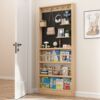Perforated board storage rack solid wood door behind floor rack sandwich ultra-thin bookshelf storage P rack cheese thin cabinet with narrow gap