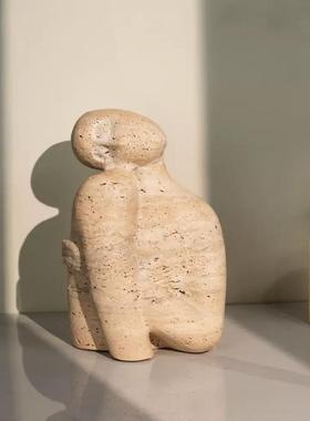 中古风样板间客厅电视柜树脂抽象人物雕塑摆件民宿酒店书房装饰品