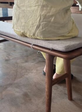 黑胡桃木长条凳长板凳禅意新中式简约板凳客厅餐桌家用凳子