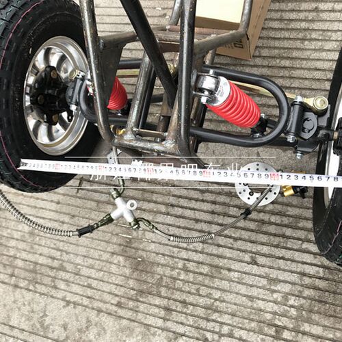 改装四轮车配件 2轮n电动车摩托车改装倒三轮沙滩车前桥悬挂带轮 - 图2