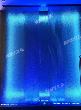 玻璃水幕墙流水墙室内景观造景流水隔断墙现代简约办公室水系屏风