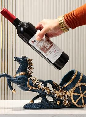 马到成功酒架轻奢高档葡萄红酒架客厅酒架装饰品摆件乔迁新居礼品