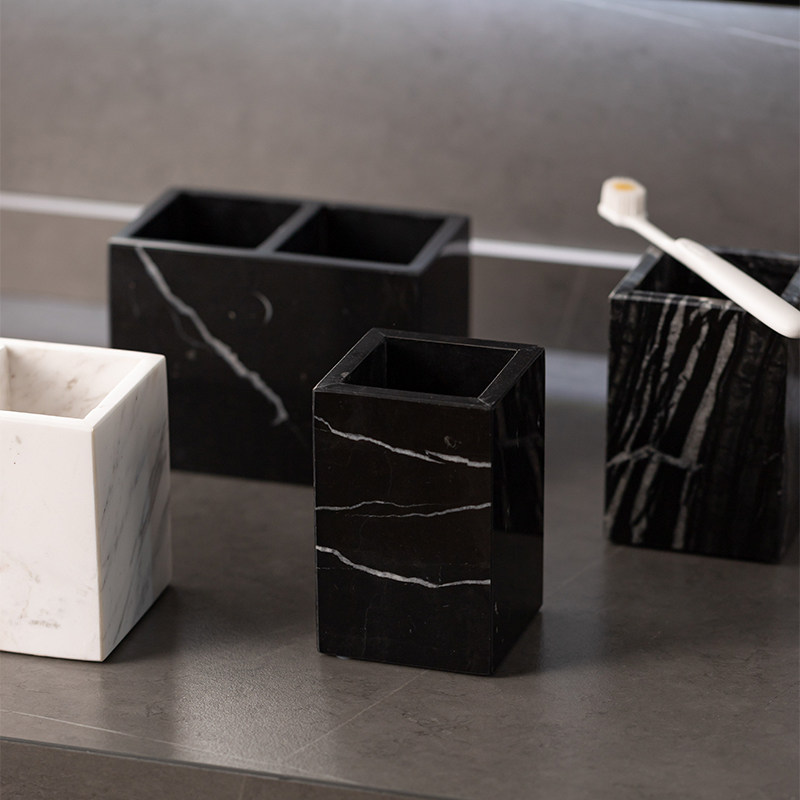 高档大理石收纳盒洗漱台棉签化妆棉美妆刷笔筒梳子牙具置物收纳筒,淘宝优惠券,粉丝福利购,淘宝优惠卷