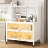 Hole board kitchen storage rack side cabinet floor storage cabinet clip storage cabinet microwave oven oven rack