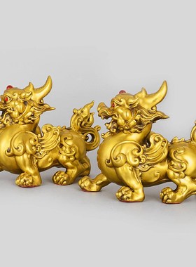 纯铜貔貅摆件大号一对办公室家用客厅店铺装饰品皮丘开业乔迁礼品