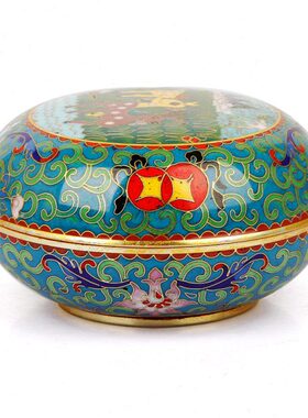 景泰蓝首饰盒粉盒北京特色工艺品珐琅礼品纪念品生日小礼物梅花鹿