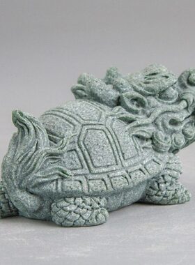 逗兽记 小龙龟可爱萌宠装饰装饰摆设青砂石茶宠桌面摆件鱼缸造景