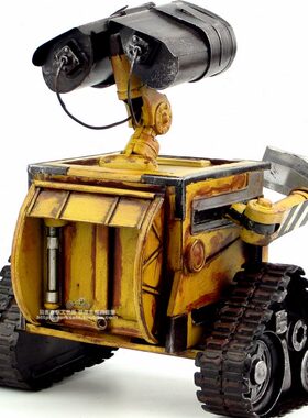 WALL-E机器人瓦力复古铁艺模型装饰摆设铁皮创意工艺品储钱罐礼物