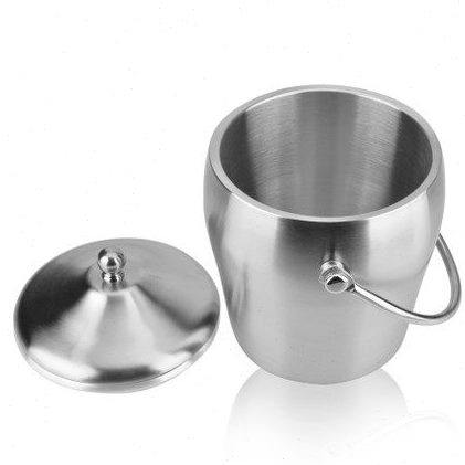 包邮加厚2L加重双层不锈钢带提手鼓形保温冰桶送冰夹冰粒桶,淘宝优惠券,粉丝福利购,淘宝优惠卷