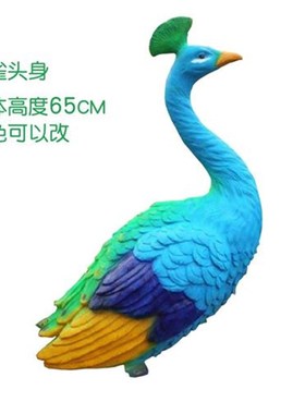 彷真动物雕塑树脂l玻璃钢开屏孔雀摆件花园摆件园林户外庭院装饰