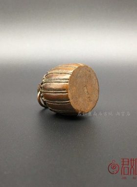 实心铜秤砣摆件 仿古旧藏南瓜铜秤砣挂件压纸铜宠茶宠铜雕件