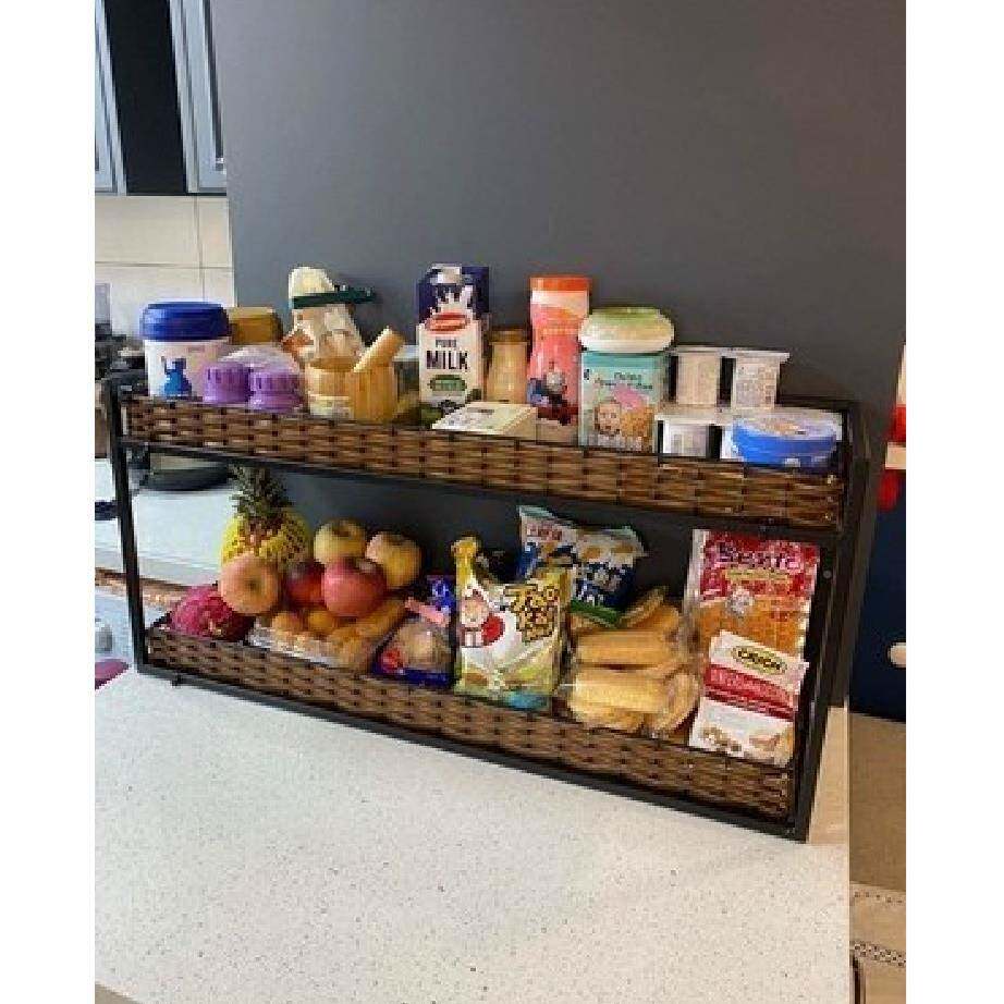 9QXC房厨餐桌层收多纳置F76MS9M7物架办桌公室靠墙面铁艺整理架家 - 图0