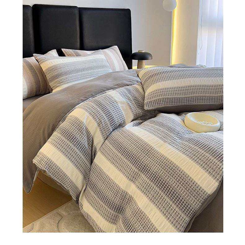 A类渐变华夫格提花系列三四件套立体大提花50支全棉人字纹床品,淘宝优惠券,粉丝福利购,淘宝优惠卷