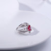 Kikixie Sparkling original design 925 sterling silver ruby ring, personalized and luxurious