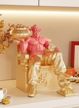 创意级感财神桌银面高摆件客厅SHBA4347玄关店铺收台装饰乔迁开活