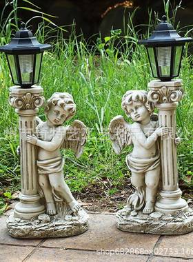 厂家阳跨境树脂工院艺品摆件仿古太能天使庭户ＱＴＹ71外花园观景