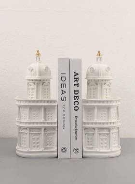 式创意建筑堡书靠书城挡摆欧件客厅公办室书房酒柜家居桌面067装