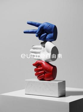 极简术ZPH意手势树脂雕创塑摆件家居办公室酒店样板艺房软间装饰