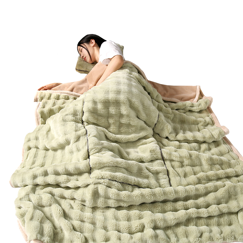 车载抱枕毯子二合一客厅沙发靠垫纯色简约办公室宿舍午休毯加厚冬 - 图3