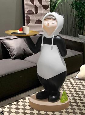 创意猫迁女摆孩大型落地件客厅托盘收纳家居装饰品乔新居礼DDK熊