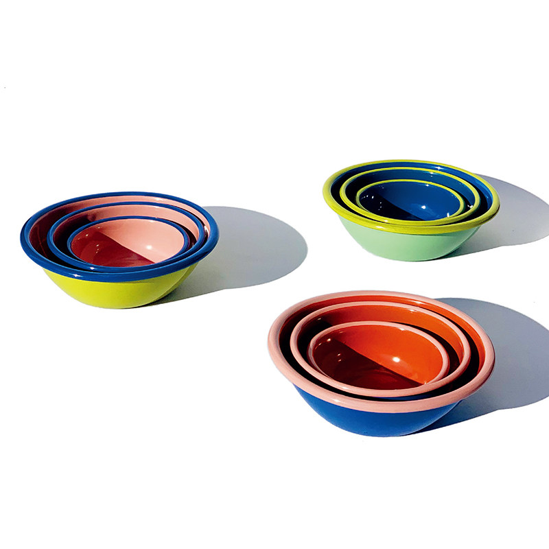 土耳其Bornn撞色搪瓷餐具长方形托盘燕麦碗