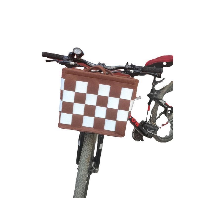 山地车篮子自行车折叠锂电车折叠快拆毛毡车筐 - 图3