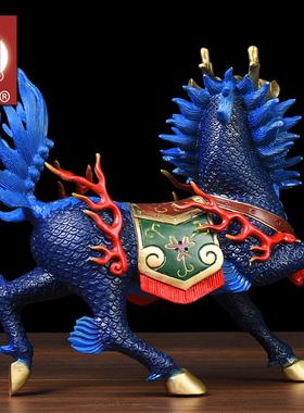 铜火麒麟摆件铜麒麟摆件一对铜工艺礼品摆饰家居玄关客厅摆设