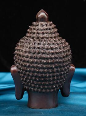 佛头摆件佛首禅意释迦牟尼佛像茶室玄关客厅工艺家居摆设