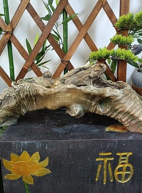 仿枯木树根微景观造n景木头摆件插花装饰多肉花盆多层盆景老桩花