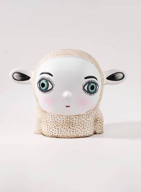 现代约抽象彩绘动物雕塑PNN摆件样板工室客厅间简书作柜装饰品