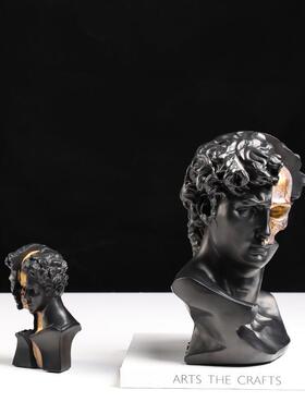 创意复FC-SZ230古极简黑胶大卫脂树件售楼处客厅电摆装视柜高级感