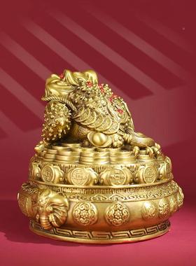 铜金MOE蟾摆财件招聚盆三宝金蝉客厅玄关店铺收足银台乔迁开业礼