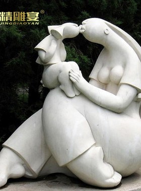 定制石雕人物雕像户外大型亲情母爱雕塑城市园林景观汉白玉雕塑像