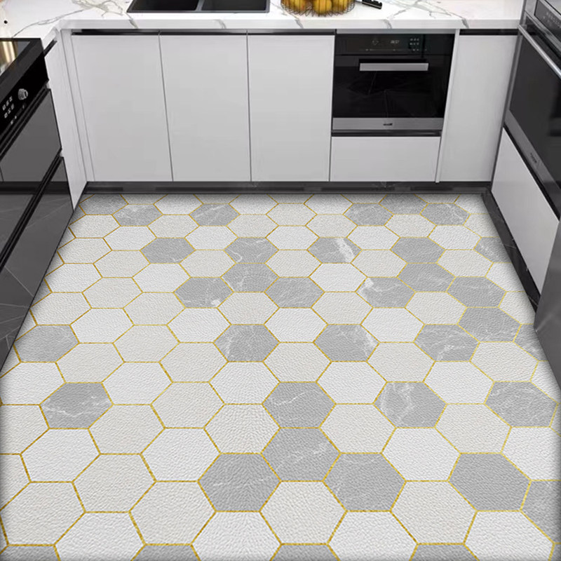 Kitchen floor mats are oil-proof, non-slip and waterproof, large-area entry door mats, pvc leather, no-wash floor mats, wipeable carpets