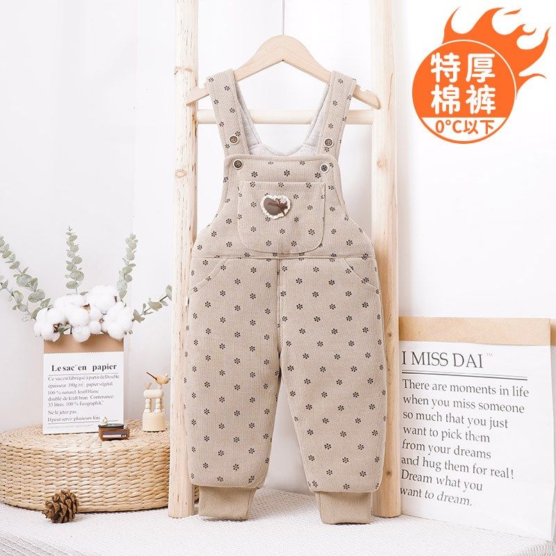 秋冬季男女宝宝背带裤加厚棉绒小月龄儿童冬天外穿背带棉裤可开裆,淘宝优惠券,粉丝福利购,淘宝优惠卷