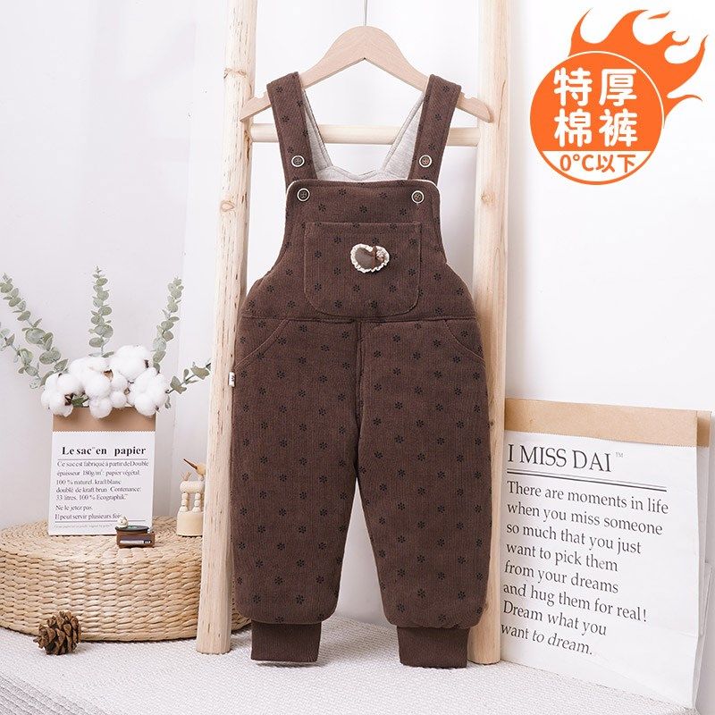 秋冬季男女宝宝背带裤加厚棉绒小月龄儿童冬天外穿背带棉裤可开裆,淘宝优惠券,粉丝福利购,淘宝优惠卷