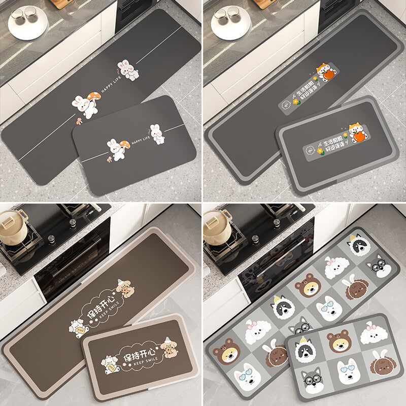 Kitchen special floor mat 2024 new water-absorbent and oil-absorbent floor mat diatom mud anti-dirty anti-slip and anti-oil special carpet