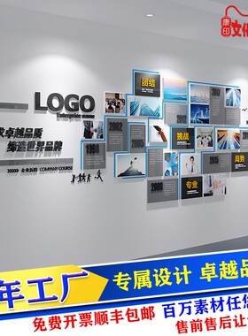 企业文化墙设计办公室o员工风采照片墙形象宣传墙贴装饰定制展示