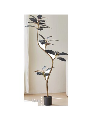 黑金刚橡皮树仿真绿植客厅装饰盆栽造型室内大型办公室阳台假植物