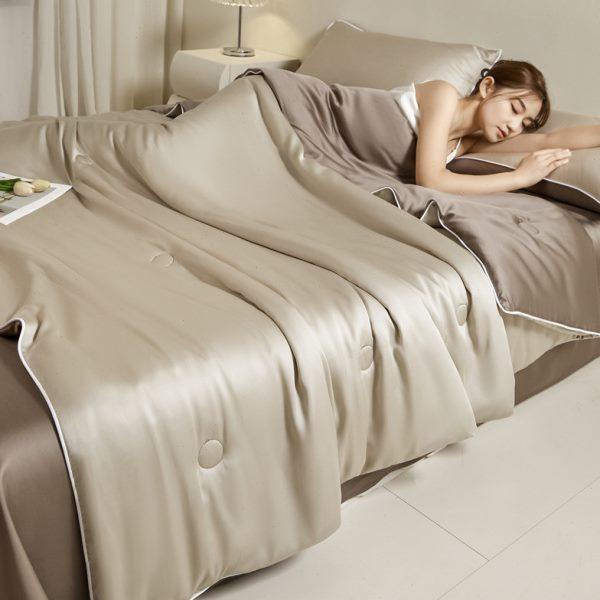 夏季A类高档天丝空调被四件套丝滑裸睡真丝夏凉被床单薄被子机洗,淘宝优惠券,粉丝福利购,淘宝优惠卷