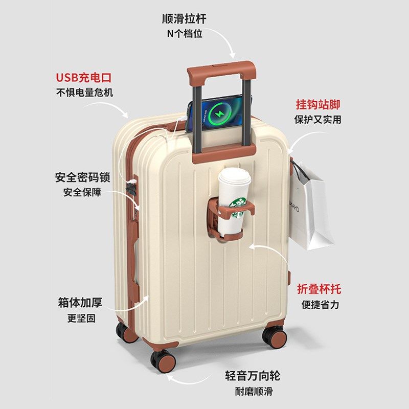 行李箱女2025新款拉杆箱登机20寸24大容量28旅行密码皮箱子多功能,淘宝优惠券,粉丝福利购,淘宝优惠卷