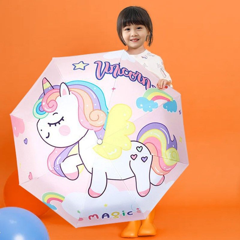 儿童雨伞女孩男孩小学生上学专用宝宝幼儿园全自动防回弹折叠圆角,淘宝优惠券,粉丝福利购,淘宝优惠卷