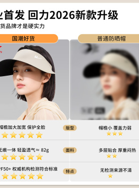回力【UPF50+热销百万防晒帽女】