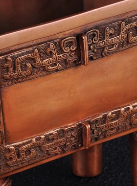 紫铜司母戊方鼎摆件鼎盛千秋家居客厅书房铜鼎装饰品开业商务礼品