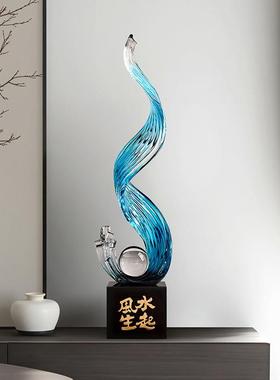 装新中式生水落地摆件轻风奢入户玄关客厅电视柜饰乔迁新起居2506