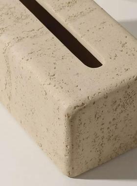 轻奢洞高石纸WGT巾盒客厅档颜值收纳餐桌奶油风个性创意面桌高抽