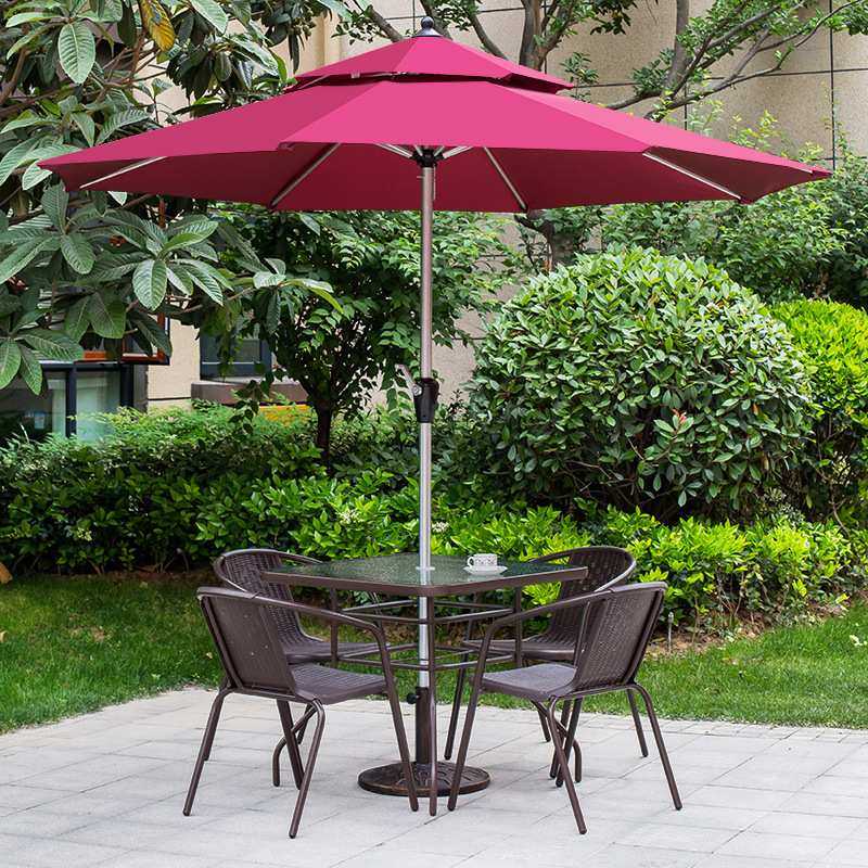 户外桌椅藤椅带伞三件套组合花园阳台休闲小茶几室外露天庭院桌H&,淘宝优惠券,粉丝福利购,淘宝优惠卷